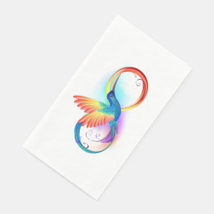 Rainbow Hummingbird with Infinity symbol Napkin