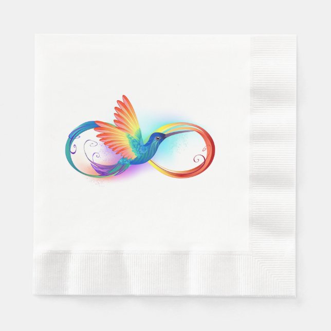 Rainbow Hummingbird with Infinity symbol Napkin (Front)
