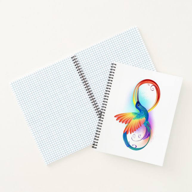 Rainbow Hummingbird with Infinity symbol Notebook (Inside)