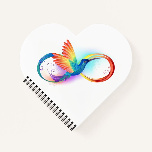Rainbow Hummingbird with Infinity symbol Notebook (Front)