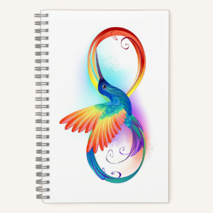 Rainbow Hummingbird with Infinity symbol Notebook
