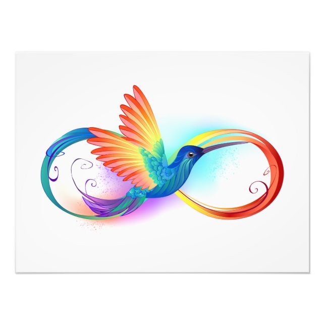 Rainbow Hummingbird with Infinity symbol Photo Print (Front)