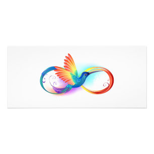 Rainbow Hummingbird with Infinity symbol Rack Card