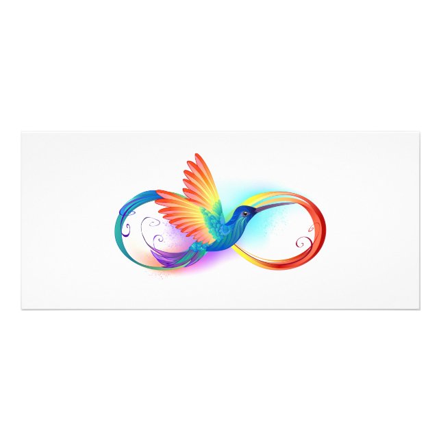 Rainbow Hummingbird with Infinity symbol Rack Card (Front)