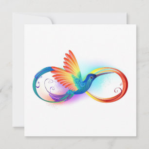 Rainbow Hummingbird with Infinity symbol Save The Date
