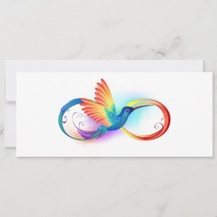 Rainbow Hummingbird with Infinity symbol Save The Date