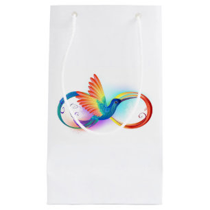 Rainbow Hummingbird with Infinity symbol Small Gift Bag