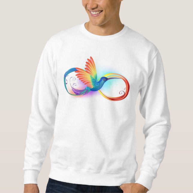 Rainbow Hummingbird with Infinity symbol Sweatshirt (Front)