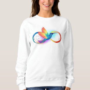 Rainbow Hummingbird with Infinity symbol Sweatshirt