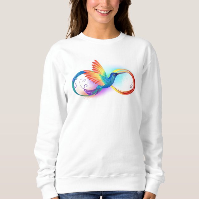 Rainbow Hummingbird with Infinity symbol Sweatshirt (Front)