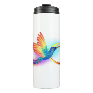 Rainbow Hummingbird with Infinity symbol Thermal Tumbler