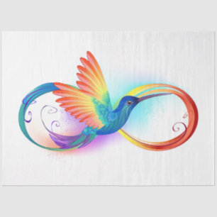 Rainbow Hummingbird with Infinity symbol Tissue Paper