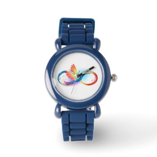 Rainbow Hummingbird with Infinity symbol Watch