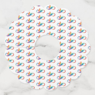 Rainbow Hummingbird with Infinity symbol Wine Glass Tag