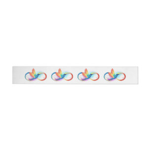 Rainbow Hummingbird with Infinity symbol Wraparound Address Label