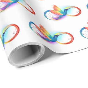Rainbow Hummingbird with Infinity symbol Wrapping Paper