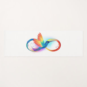 Rainbow Hummingbird with Infinity symbol Yoga Mat