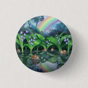 Rainbow hyacinth snail cartoon 3 cm round badge