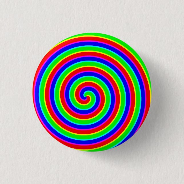 Rainbow Hypnotic Wheel 3 Cm Round Badge (Front)