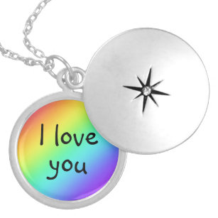 Rainbow I Love You Locket Necklace