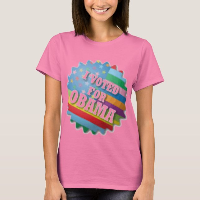 Rainbow I voted for Obama T-Shirt (Front)