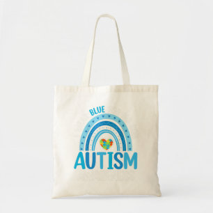 Rainbow I Wear Blue For My Son Autism Awareness T- Tote Bag