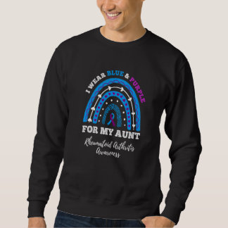 Rainbow I Wear Blue Purple Aunt Rheumatoid Arthrit Sweatshirt
