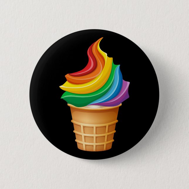 Rainbow Ice Cream 6 Cm Round Badge (Front)