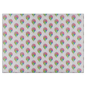 Rainbow Ice Cream Cone Glass Cutting Board