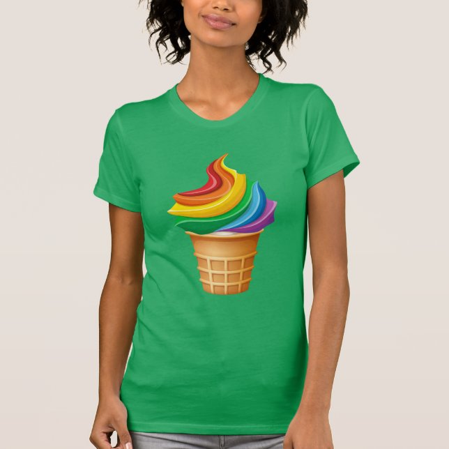 Rainbow Ice Cream Cone T-Shirt (Front)