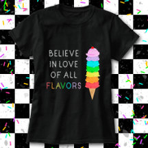 Rainbow Ice Cream LGBT Love Diversity Pride Black 