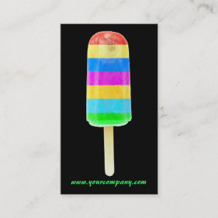Rainbow Ice Lolly Business Card Template