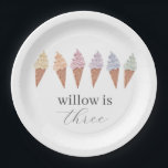 Rainbow Icecream Paper Plate<br><div class="desc">A set of rainbow watercolour icecream illustrations,  perfect for your child's Birthday party! You can change the 'three' to any age.</div>