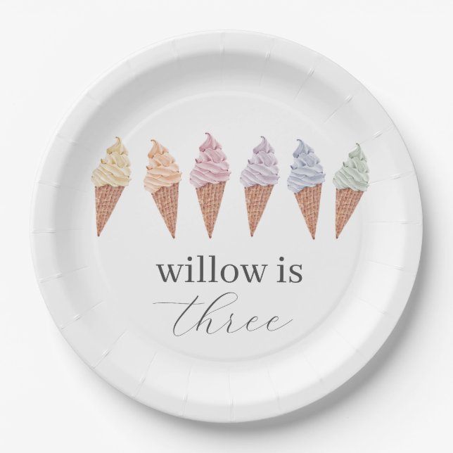 Rainbow Icecream Paper Plate (Front)