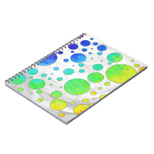 Rainbow Icy Polka Dot Pattern Spiral Notebook