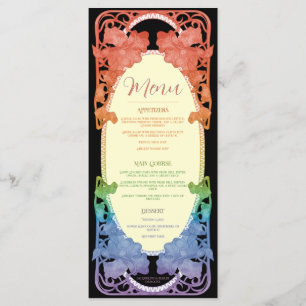 Rainbow II Watercolor Art Nouveau Wedding Menu