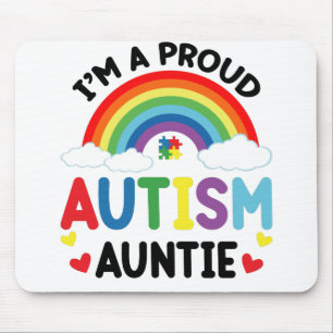 Rainbow I'm A Proud Autism Auntie Autism Awareness Mouse Pad