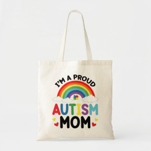 Rainbow I'm A Proud Autism Mum Autism Awareness Tote Bag