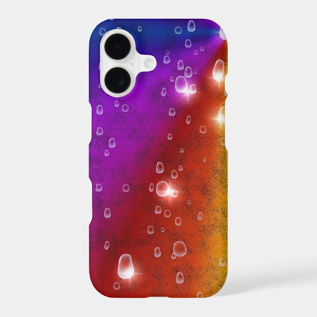 Rainbow in Elephant Skin Leather Optik , Raindrops (Back)