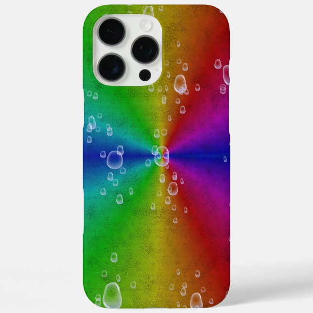 rainbow in elephant skin leather optik & raindrops Case-Mate iPhone case (Back)