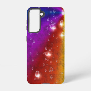 Rainbow in Elephant Skin Leather Optik , Raindrops Samsung Galaxy Case
