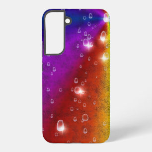 Rainbow in Elephant Skin Leather Optik , Raindrops Samsung Galaxy Case