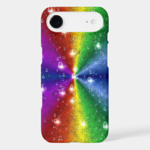 rainbow in elephant skin leatheroptik , raindrops