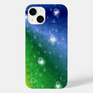 Rainbow in elephant skin leatheroptik & raindrops Case-Mate iPhone 14 case