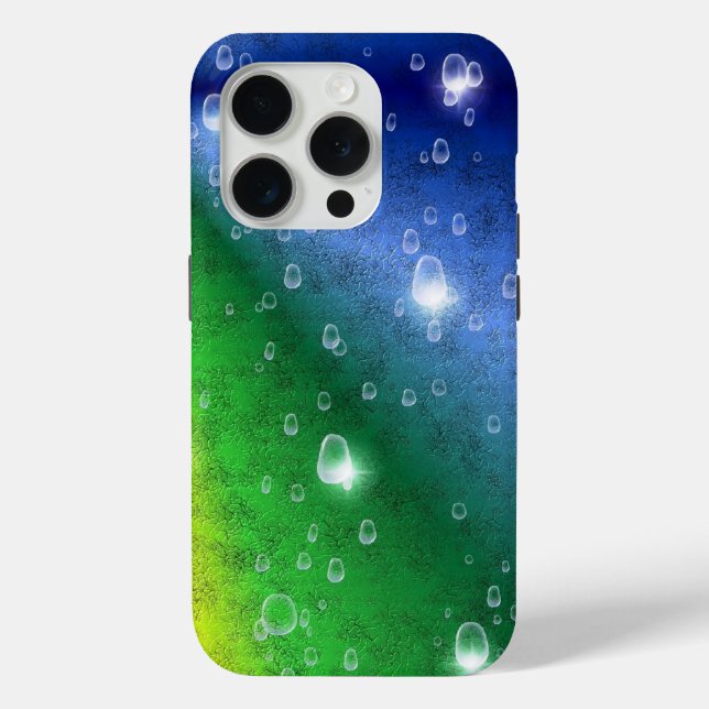 Rainbow in elephant skin leatheroptik & raindrops Case-Mate iPhone case (Back)