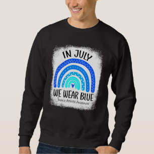 Rainbow In July We Wear Blue Juvenile Arthritis Aw Sweatshirt