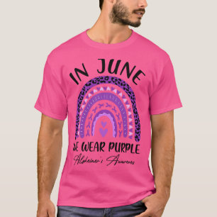 Rainbow In June We Wear Purple Alzheimers Awarenes T-Shirt