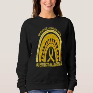 Rainbow In May We Wear Golden Albinism Awareness M Sweatshirt
