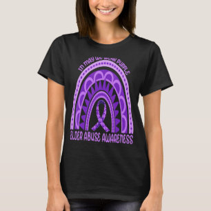 Rainbow In May We Wear Purple Elder Abuse Awarenes T-Shirt