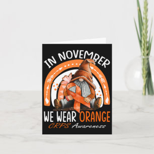 Rainbow In November We Wear Orange Crps Awareness  Card